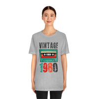 Vintage 1980 retro cassette shirt distressed vintage shirt Unisex Jersey Short Sleeve Tee