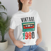 Vintage 1980 retro cassette shirt distressed vintage shirt Unisex Jersey Short Sleeve Tee