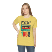 Vintage 1980 retro cassette shirt distressed vintage shirt Unisex Jersey Short Sleeve Tee