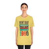 Vintage 1980 retro cassette shirt distressed vintage shirt Unisex Jersey Short Sleeve Tee