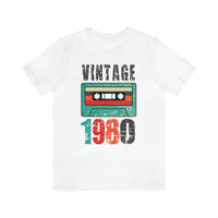 Vintage 1980 retro cassette shirt distressed vintage shirt Unisex Jersey Short Sleeve Tee