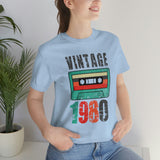 Vintage 1980 retro cassette shirt distressed vintage shirt Unisex Jersey Short Sleeve Tee