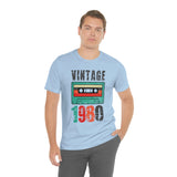 Vintage 1980 retro cassette shirt distressed vintage shirt Unisex Jersey Short Sleeve Tee