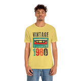 Vintage 1980 retro cassette shirt distressed vintage shirt Unisex Jersey Short Sleeve Tee