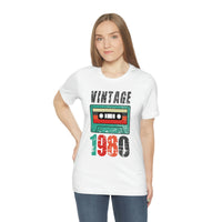 Vintage 1980 retro cassette shirt distressed vintage shirt Unisex Jersey Short Sleeve Tee