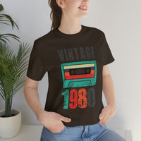 Vintage 1980 retro cassette shirt distressed vintage shirt Unisex Jersey Short Sleeve Tee