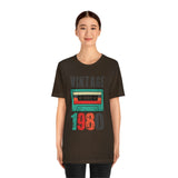 Vintage 1980 retro cassette shirt distressed vintage shirt Unisex Jersey Short Sleeve Tee