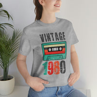 Vintage 1980 retro cassette shirt distressed vintage shirt Unisex Jersey Short Sleeve Tee