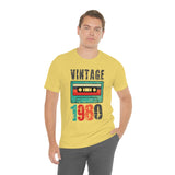 Vintage 1980 retro cassette shirt distressed vintage shirt Unisex Jersey Short Sleeve Tee