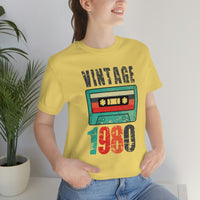 Vintage 1980 retro cassette shirt distressed vintage shirt Unisex Jersey Short Sleeve Tee