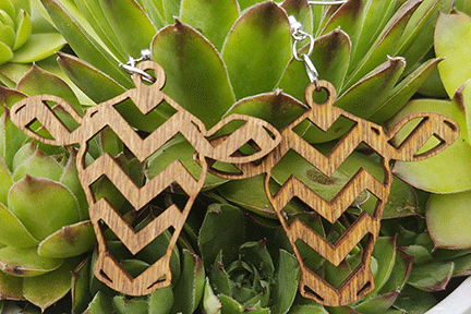 Chevron cow earrings | Cow earrings | Wood earrings | Light weight | Bradleysisterskreations