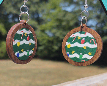 Christmas earrings | Wood earrings | Christmas Lights earrings | Holiday Earrings | Bradleysisterskreations