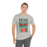 Vintage 1980 retro cassette shirt distressed vintage shirt Unisex Jersey Short Sleeve Tee