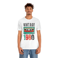 Vintage 1980 retro cassette shirt distressed vintage shirt Unisex Jersey Short Sleeve Tee