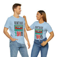 Vintage 1980 retro cassette shirt distressed vintage shirt Unisex Jersey Short Sleeve Tee