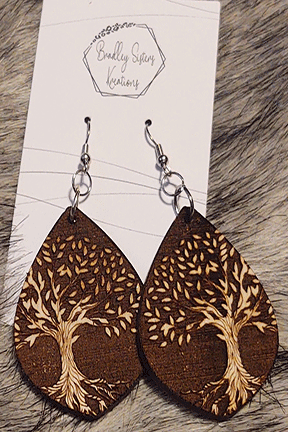 Giving Tree wood earrings | Wood Earrings | Tree Earrings | Bradleysisterskreations