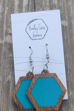 Hexagon Wood Earrings | Wood Earrings | Acrylic Earrings | Bradleysisterskreations