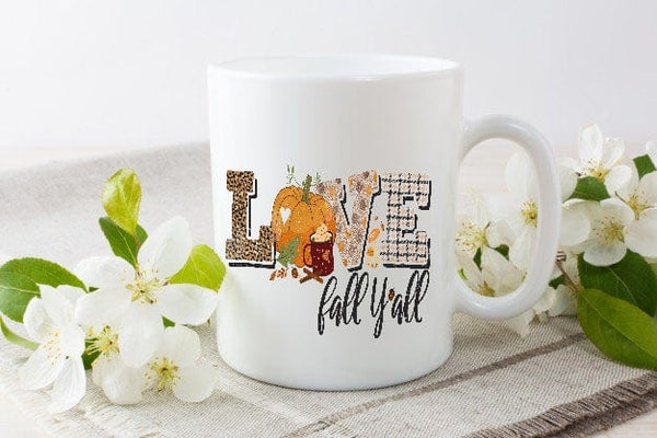 Love is fall yall coffee mug | Coffee mug | Fall coffee mug | Bradleysisterskreations